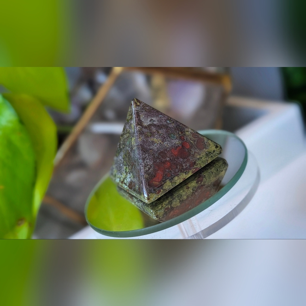 Dragon Blood Jasper Stone Pyramid